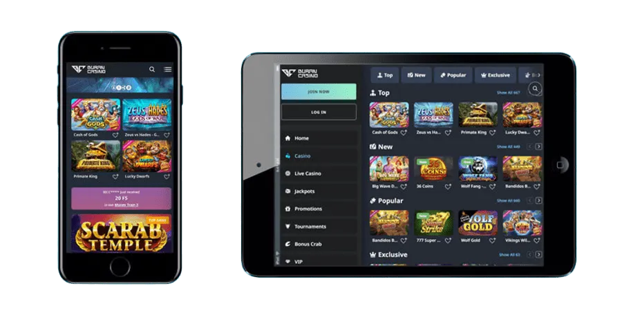 Buran Casino App-Screenshot